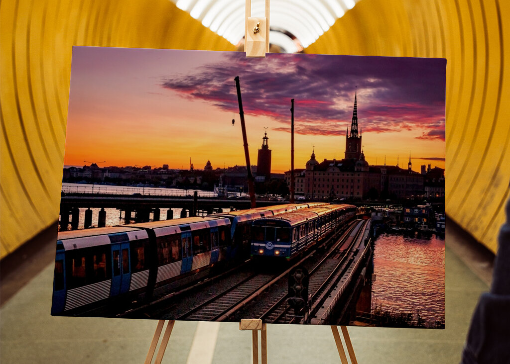 Solnedgang over T-banen