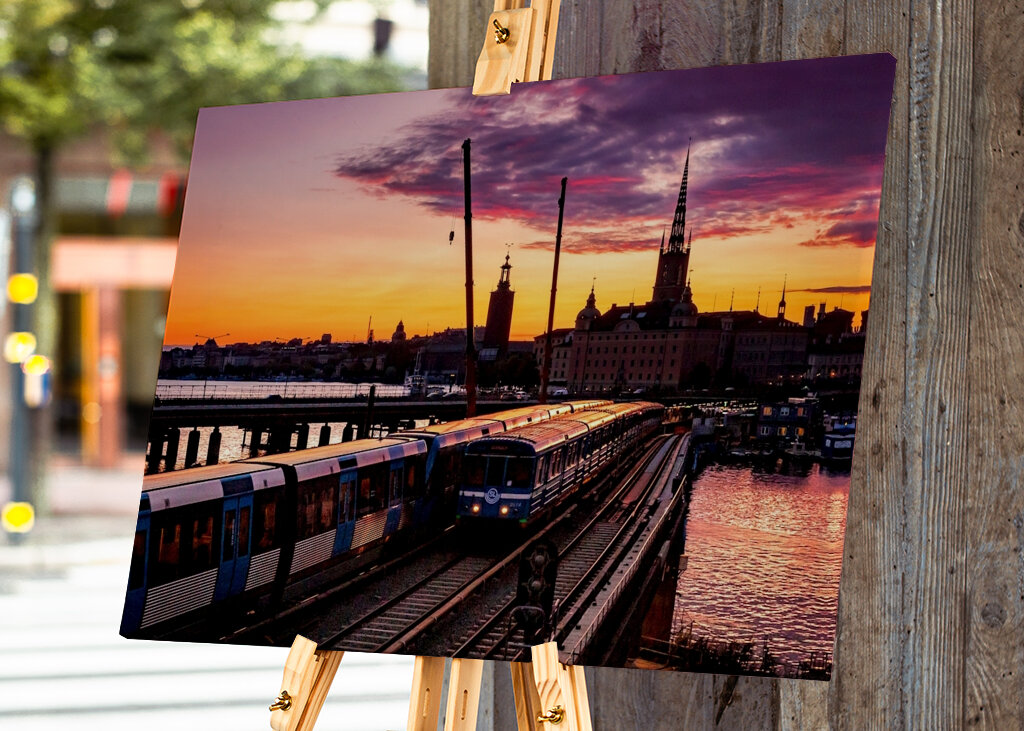 Solnedgang over T-banen