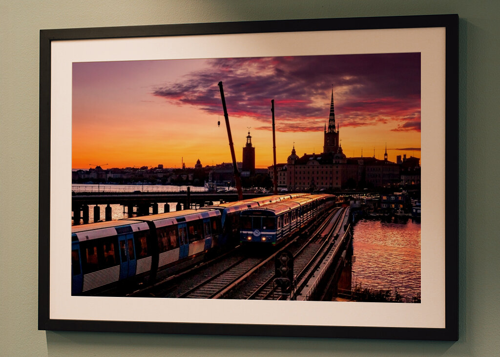 Solnedgang over T-banen