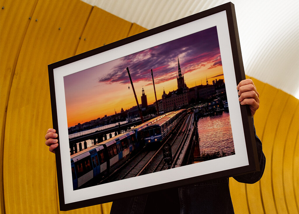 Solnedgang over T-banen