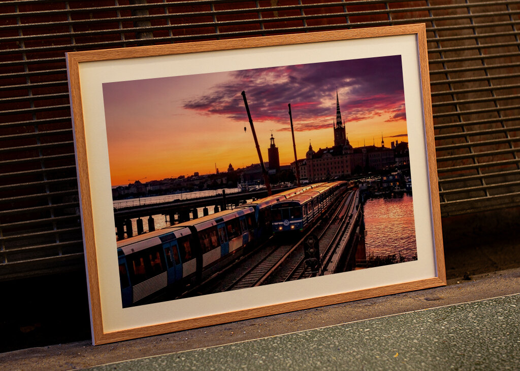 Solnedgang over T-banen