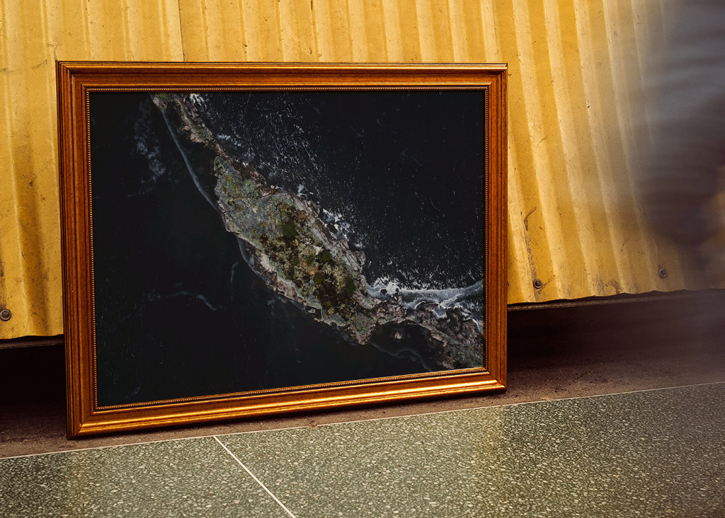 Frozen lake from above