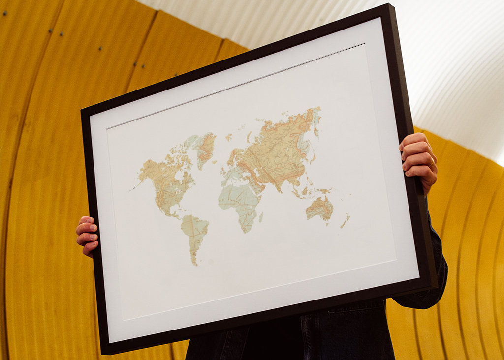 Mappa del mondo stampata