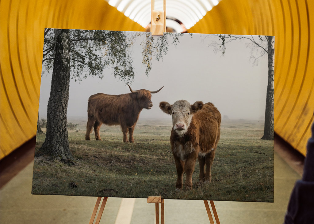Bétail dans le brouillard