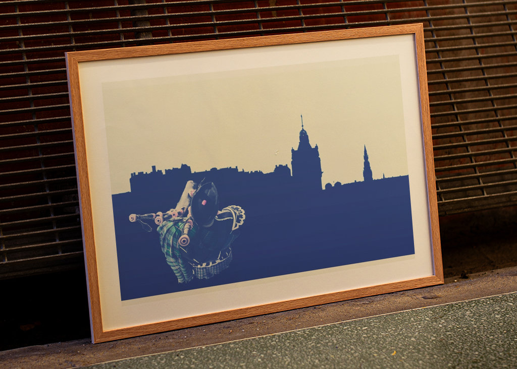 Edinburgh Skyline and Piper