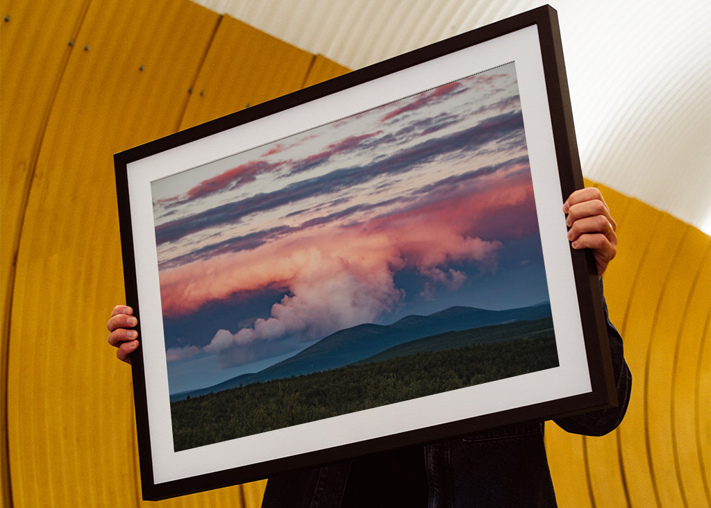 Auringonlasku Lapin tuntureilla