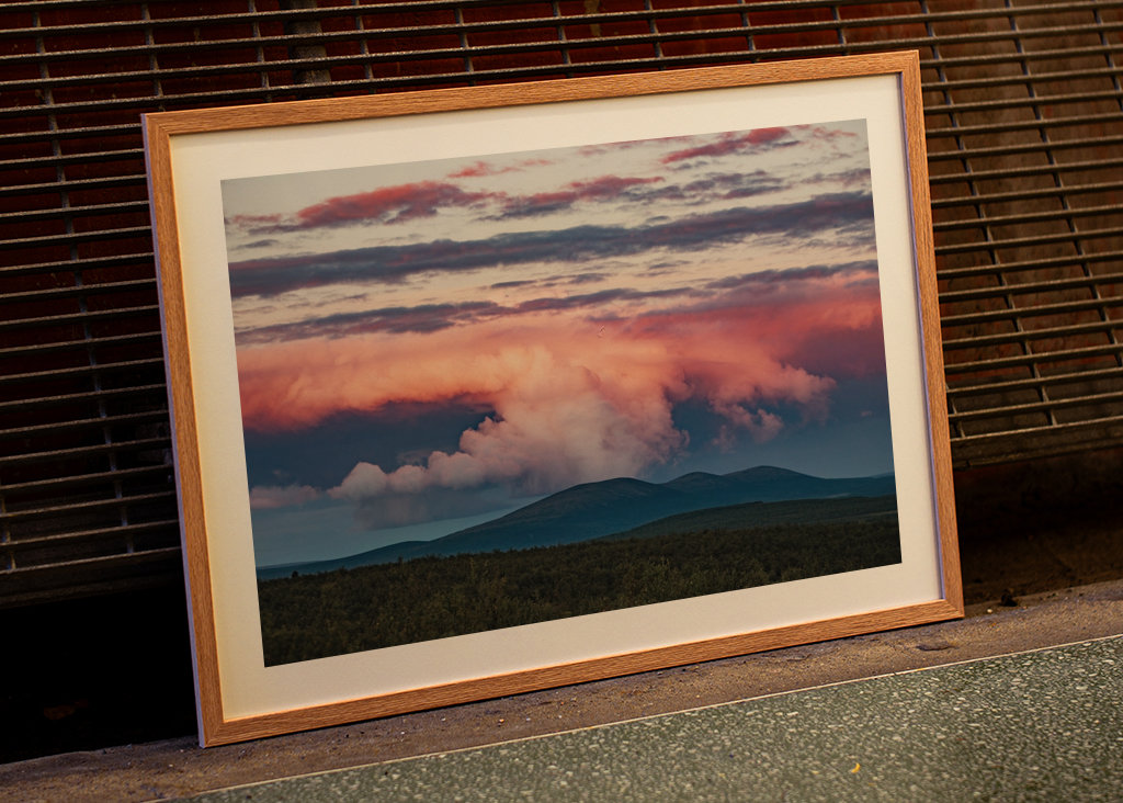 Auringonlasku Lapin tuntureilla