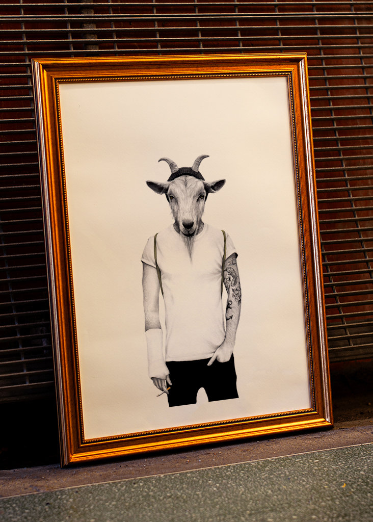 Hipster goat
