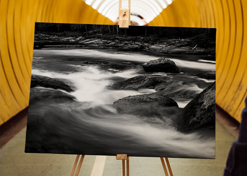 Woda przepływa przez las