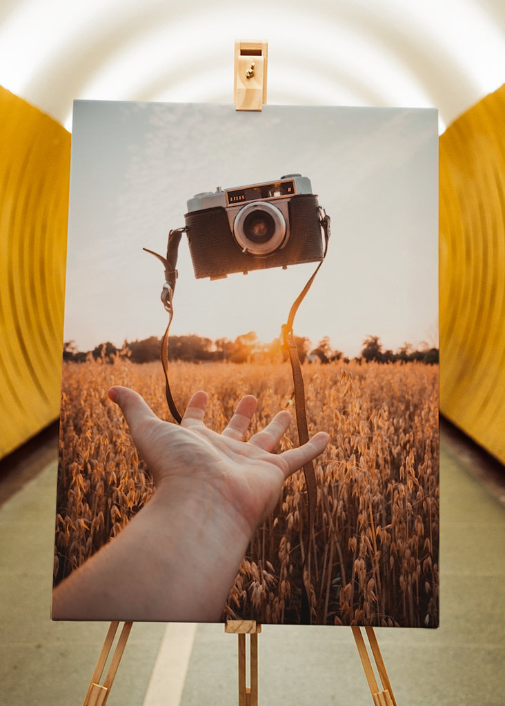 Flytande Retro Kamera