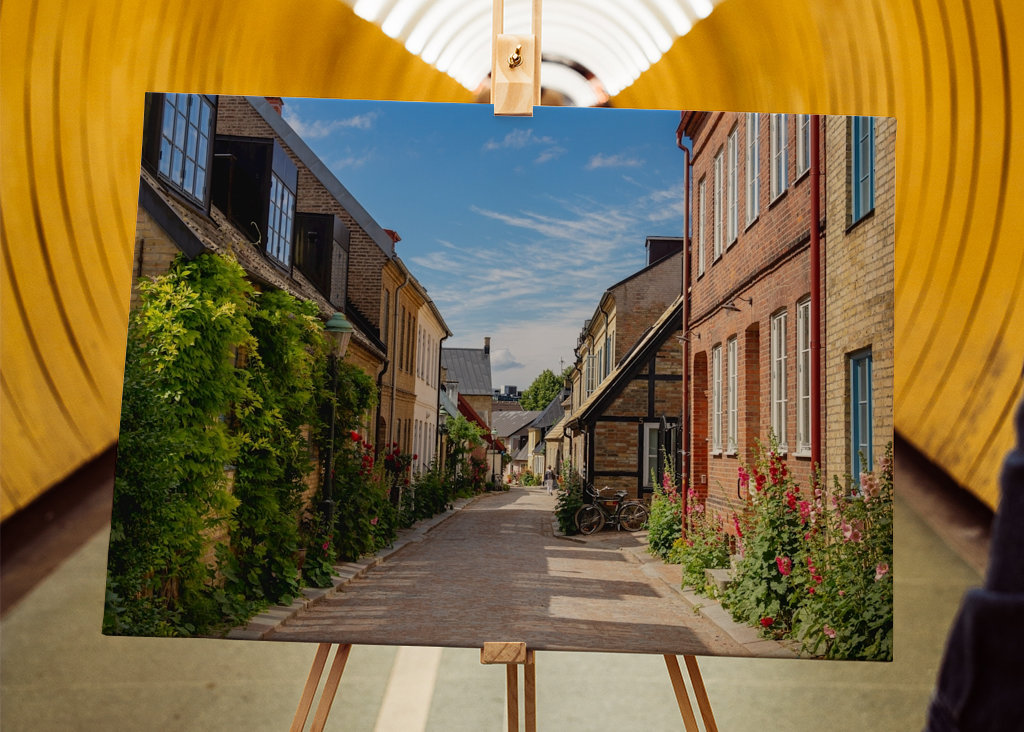 Krásná letní ulice v Lundu