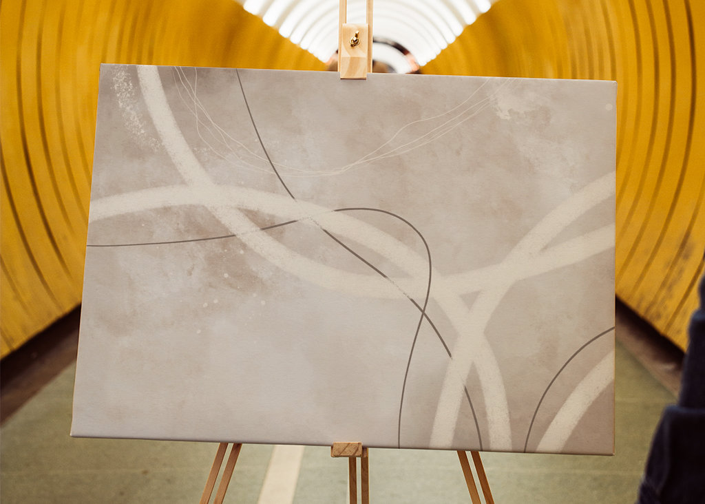 Abstract Lines Beige No1