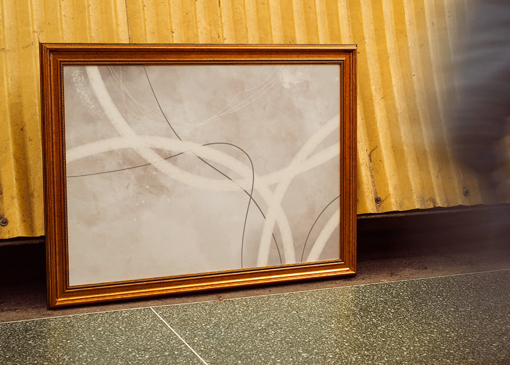 Abstract Lines Beige No1