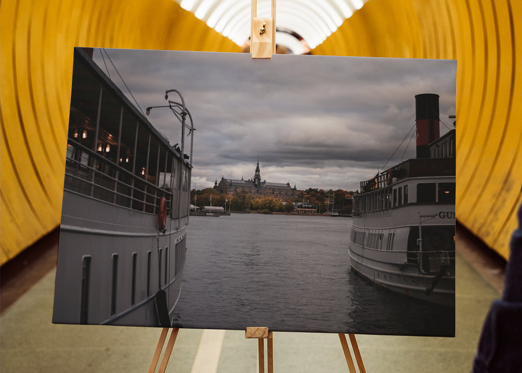 Between the ships in Stockholm