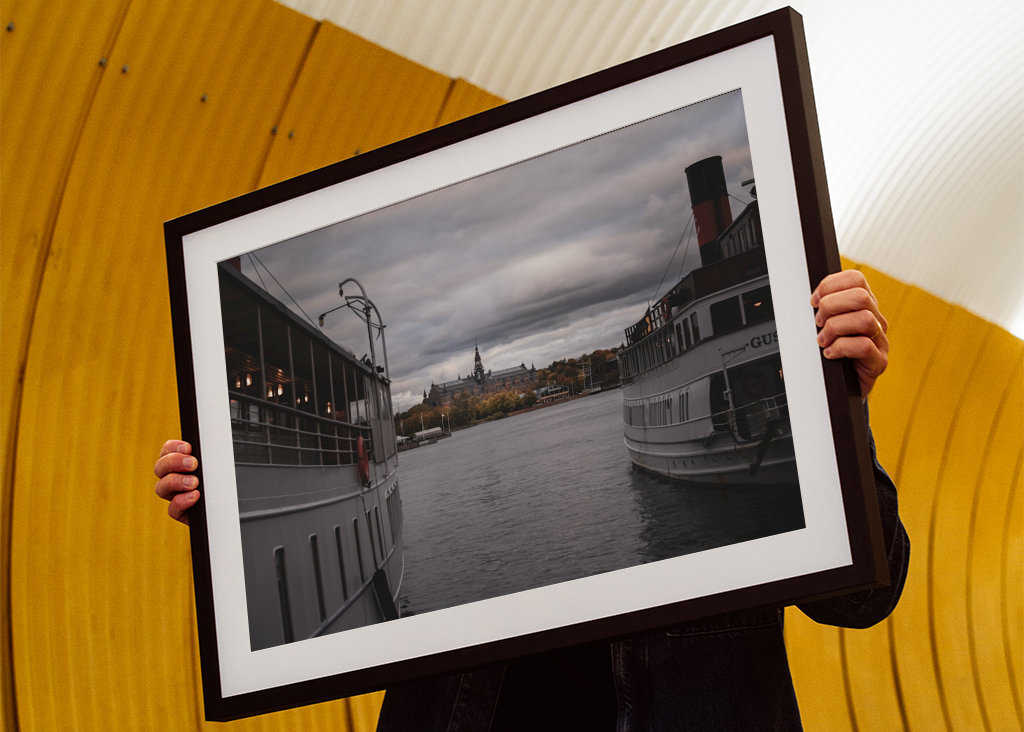 Between the ships in Stockholm