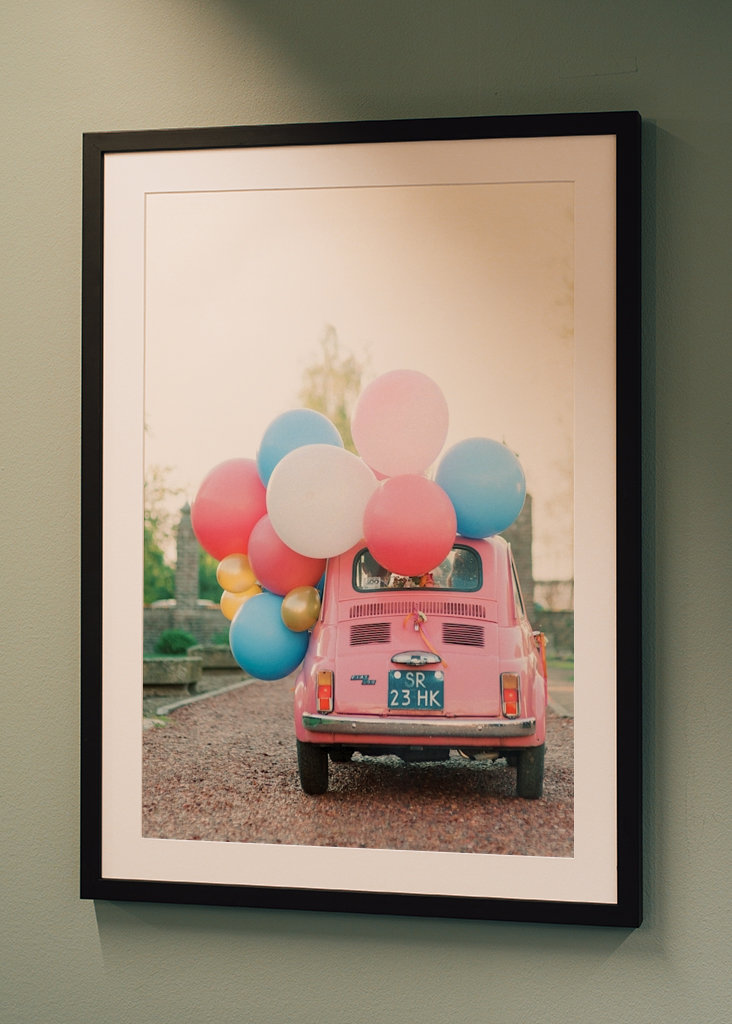 Legrační růžový klasický balónek do auta