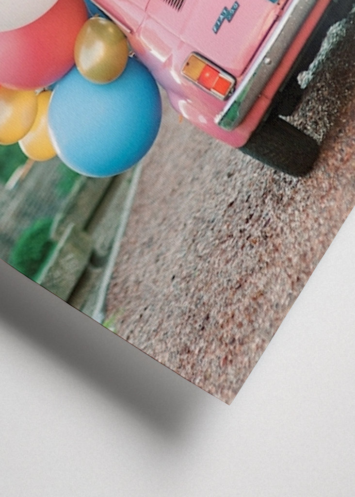 Legrační růžový klasický balónek do auta