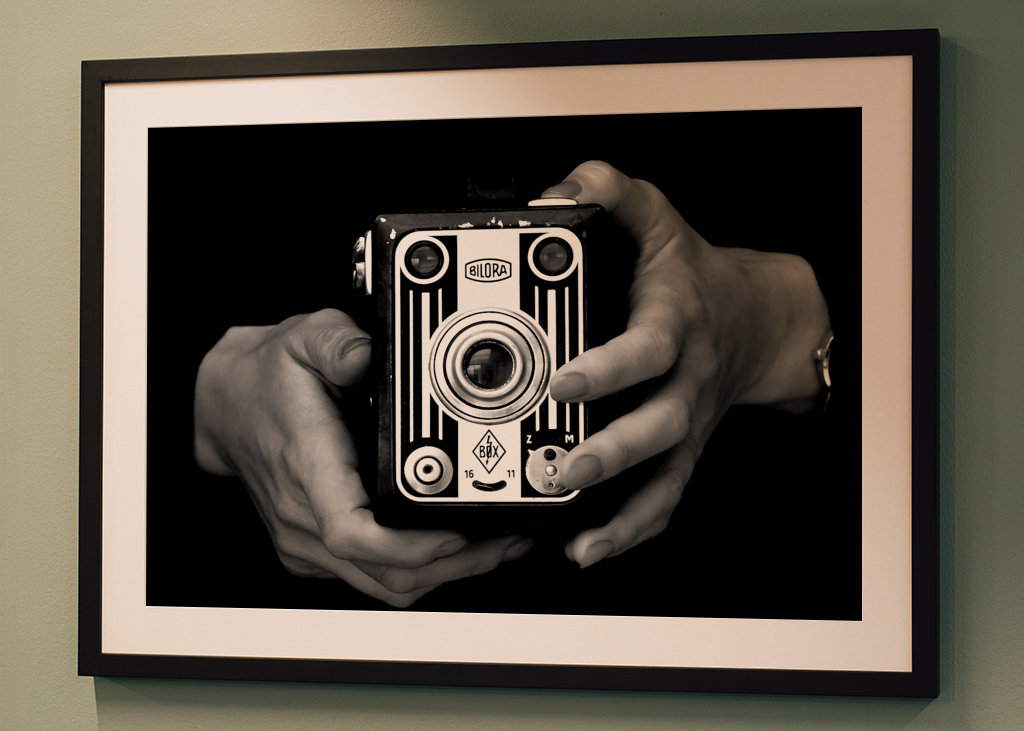 černobílý fotoaparát vintage