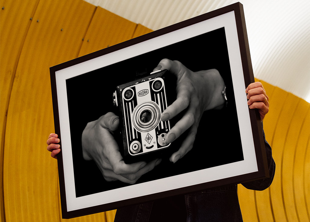 černobílý fotoaparát vintage