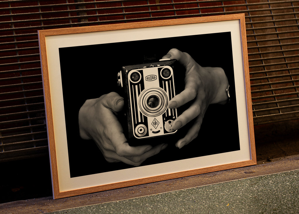 černobílý fotoaparát vintage