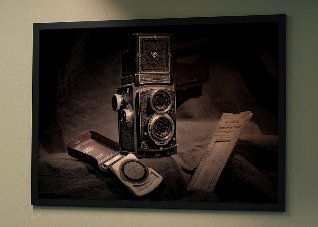 Eine zweiäugige Vintage-Kamera