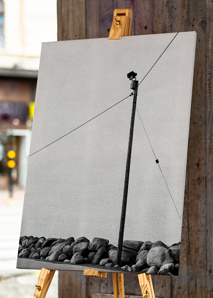 En stang ved en bølgebryder