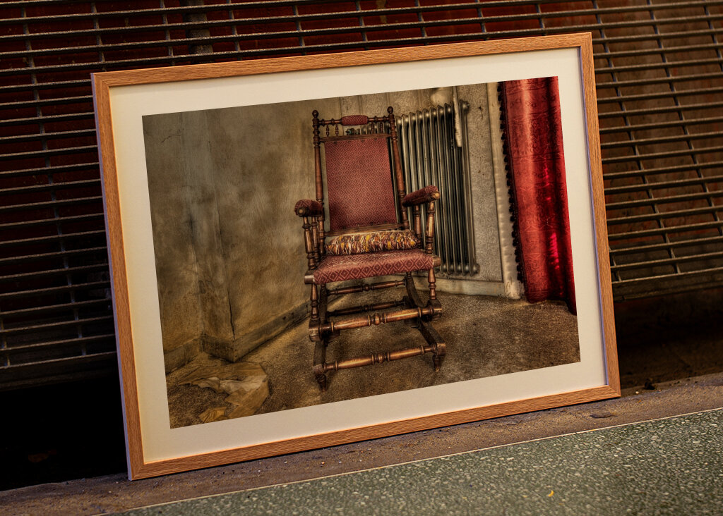 Der alte Schaukelstuhl.