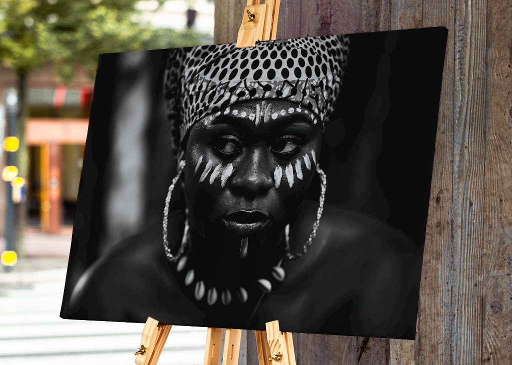 African tribe woman in jungle