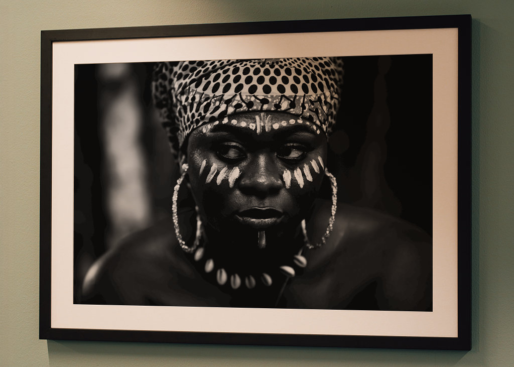 African tribe woman in jungle