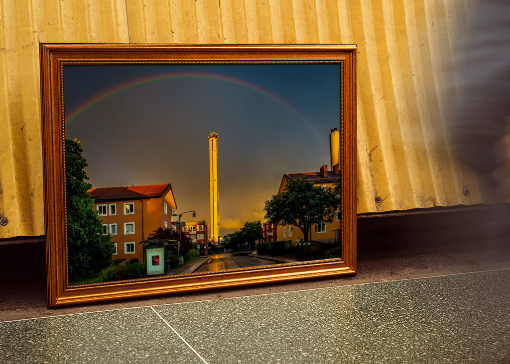 Der Regenbogen und die Schornsteine