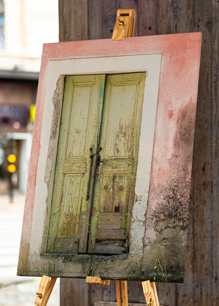 Porte verte, aquarelle