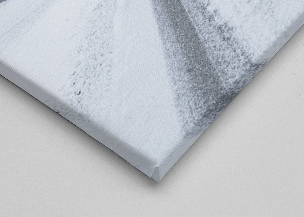 Snowy road towards the sea