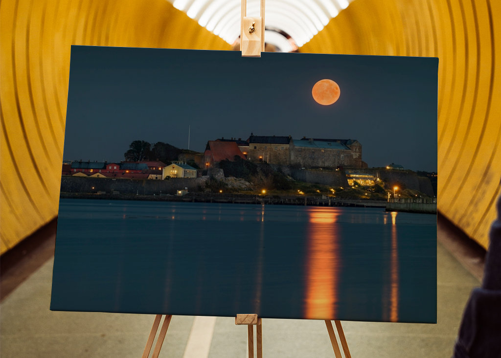 Festung Varberg und der Mond