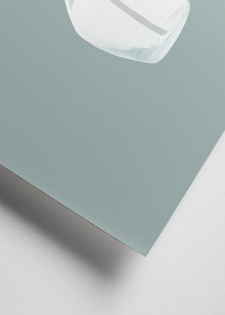 White vase with plant 