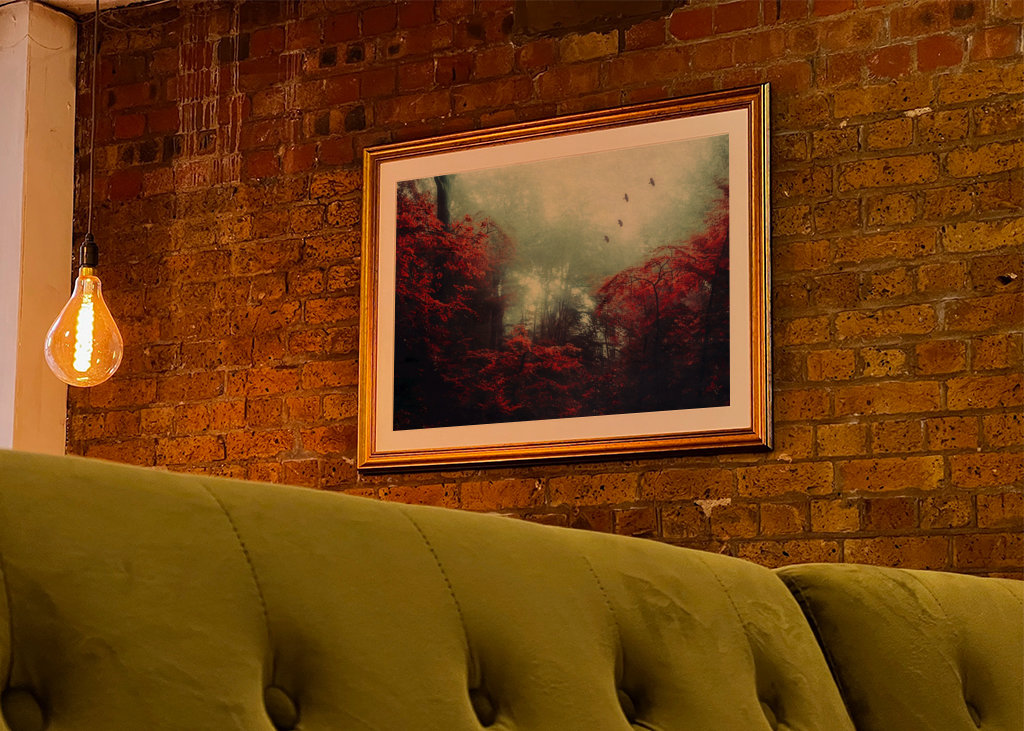 Mystická lesní scéna na podzim