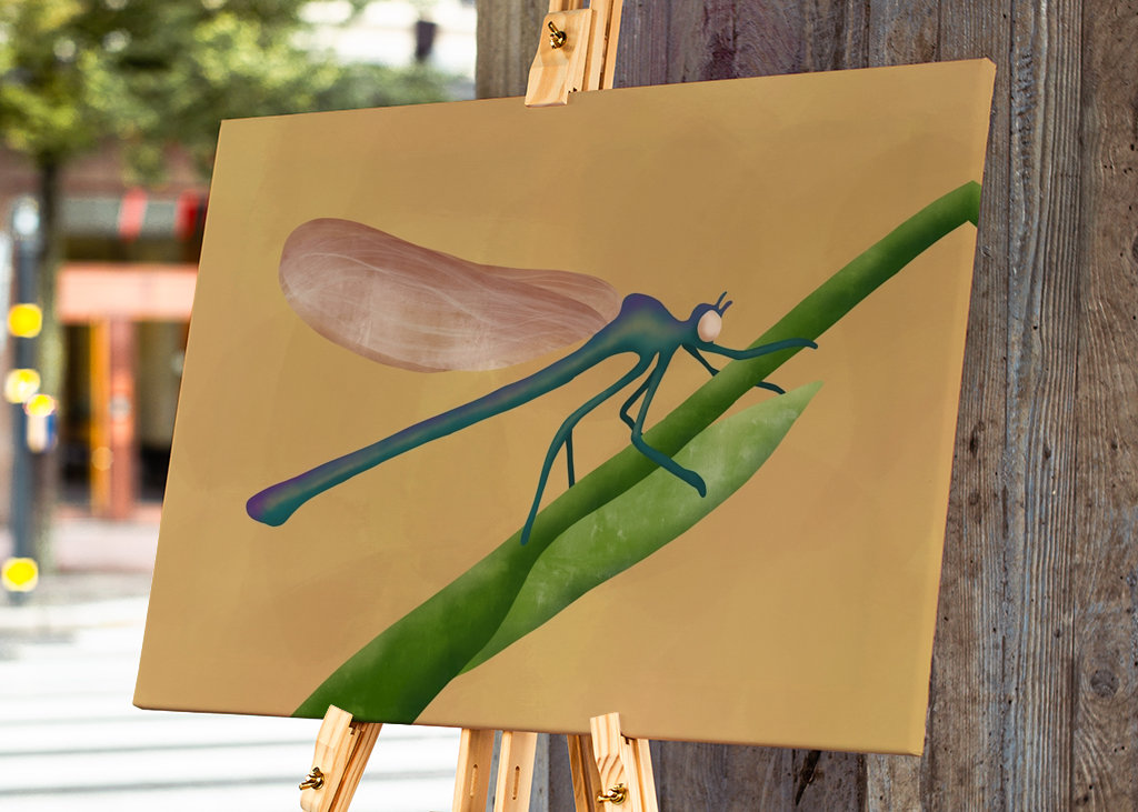 Die Libelle auf dem Zweig