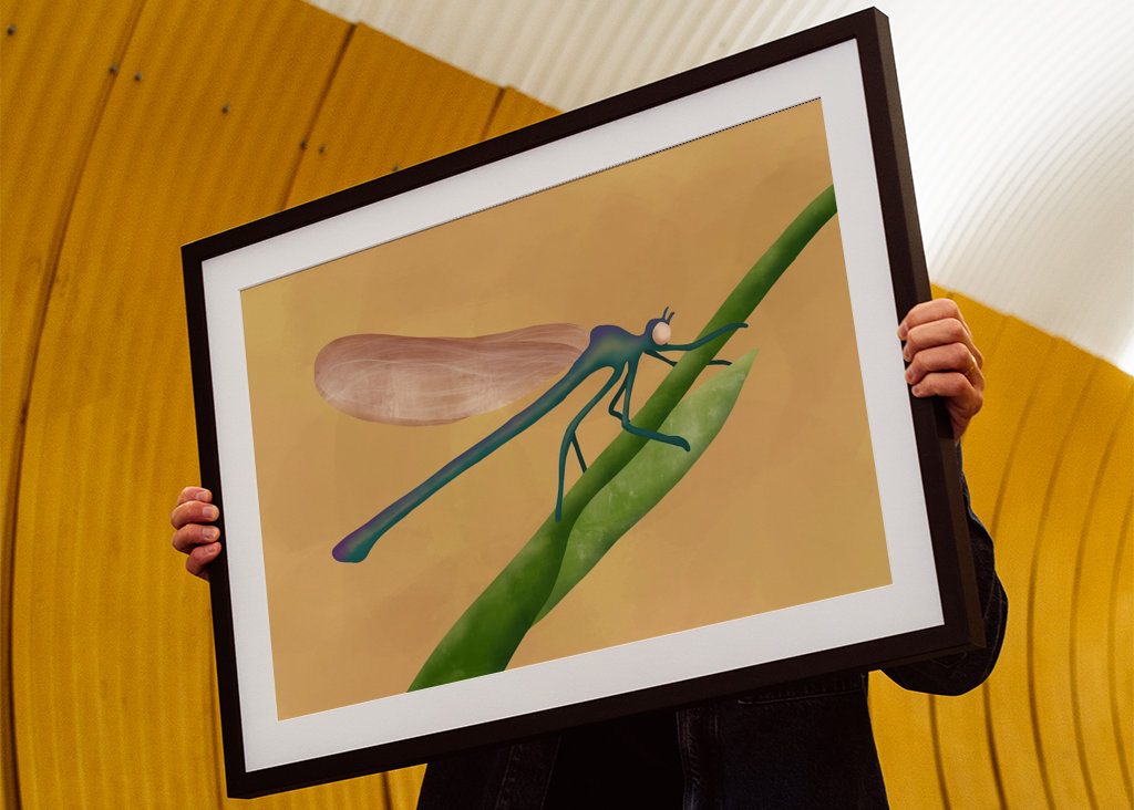 Die Libelle auf dem Zweig