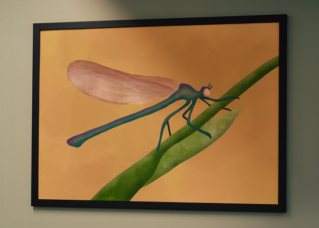 Die Libelle auf dem Zweig