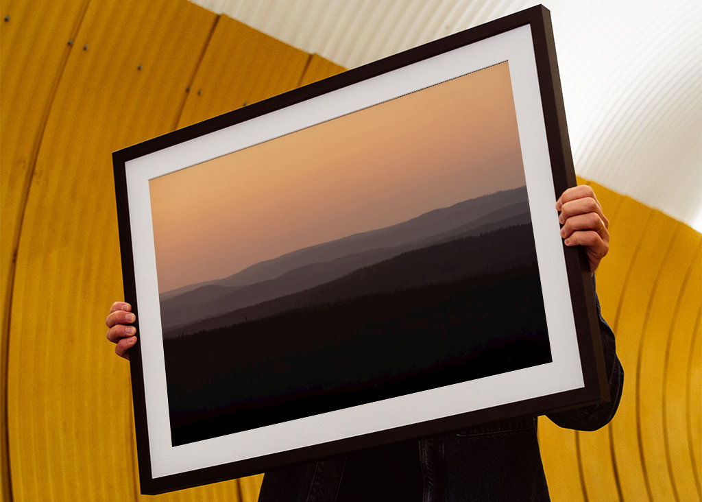 Sunset over the mountains.