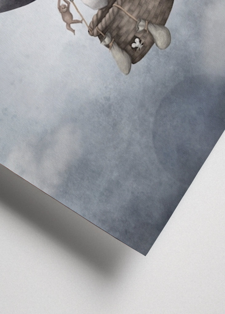 Slon v horkovzdušném balónu