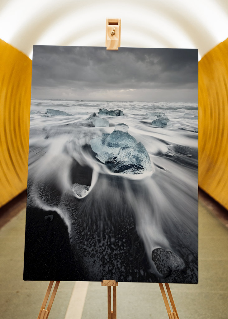 Eisblöcke in der Brandung