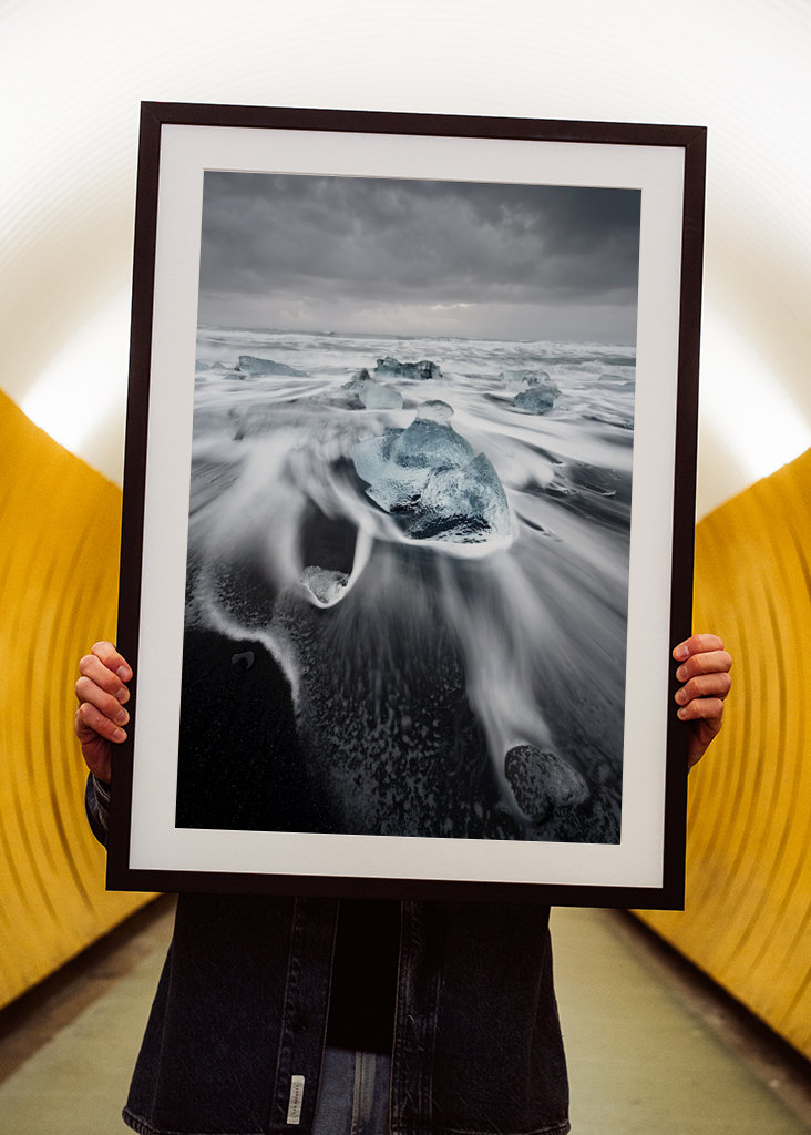 Eisblöcke in der Brandung