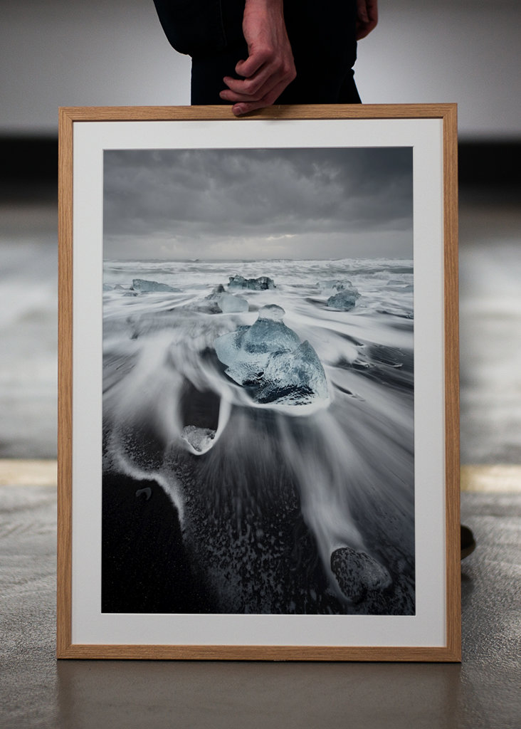 Eisblöcke in der Brandung