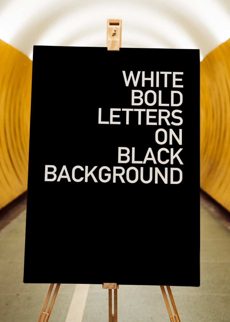 WHITE BOLD LETTERS