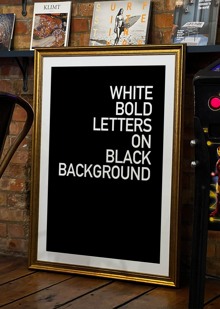 WHITE BOLD LETTERS