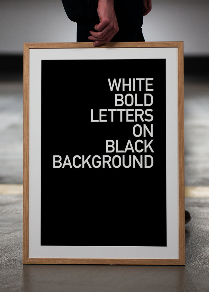WHITE BOLD LETTERS