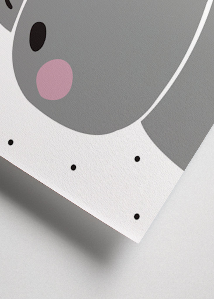 Poster per bambini dei cartoni animati dell'ippopotamo