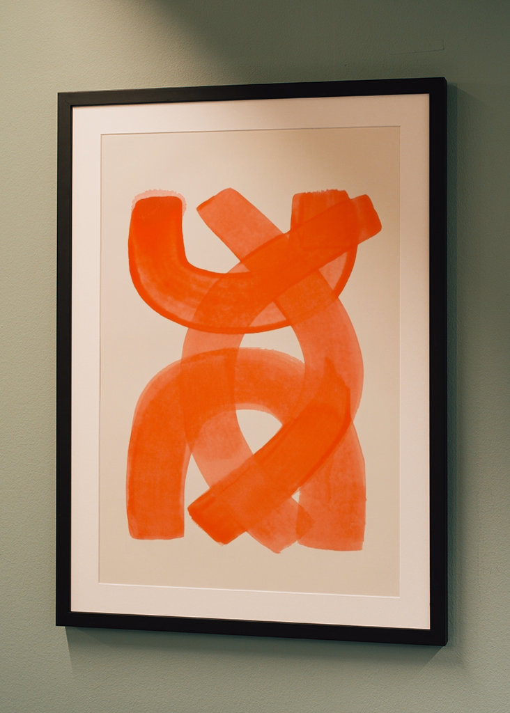 Pomarańczowe pociągnięcia pędzlem