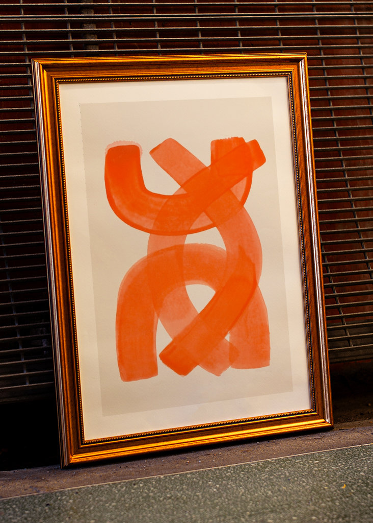 Pomarańczowe pociągnięcia pędzlem