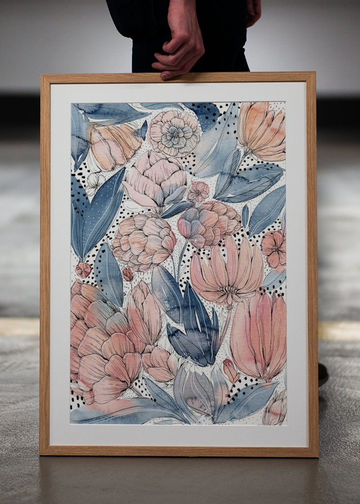 Červenat Akvarel Květinový trh